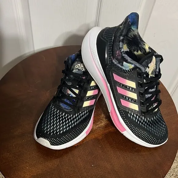 🔥🔥 ADIDAS EQ21 RUN “Bounce” Floral Print Running Shoes - PERFECT - Women Sz 7