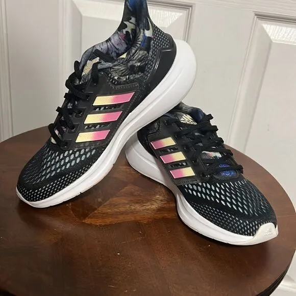 🔥🔥 ADIDAS EQ21 RUN “Bounce” Floral Print Running Shoes - PERFECT - Women Sz 7