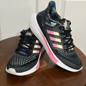 🔥🔥 ADIDAS EQ21 RUN “Bounce” Floral Print Running Shoes - PERFECT - Women Sz 7