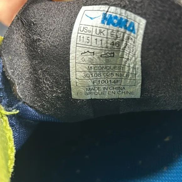 🔥🔥🔥 Hoka One One Conquest Men's Running Shoes Blue Size: 11.5🔥🔥🔥