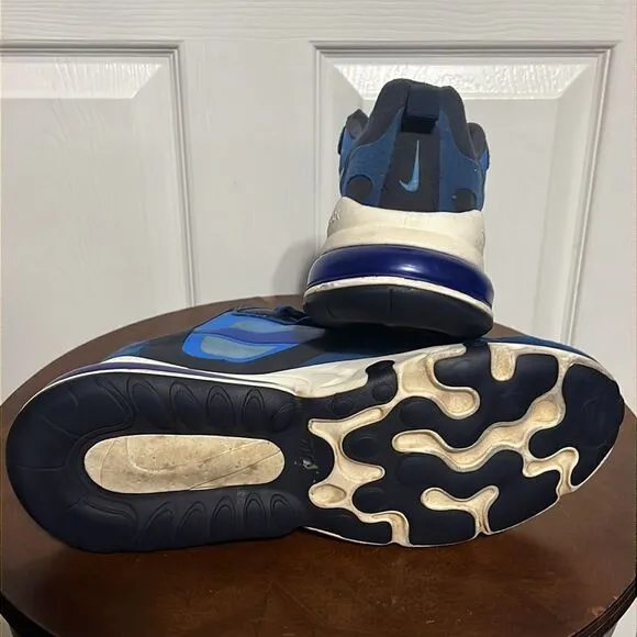 🔥🔥 NIKE AIR 270 REACT Running Training Shoes Blue - Men Sz 11 - Good Condition
