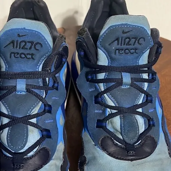 🔥🔥 NIKE AIR 270 REACT Running Training Shoes Blue - Men Sz 11 - Good Condition