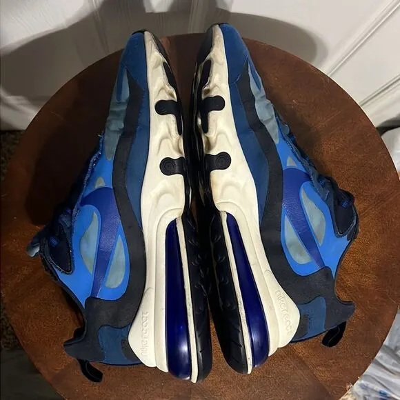 🔥🔥 NIKE AIR 270 REACT Running Training Shoes Blue - Men Sz 11 - Good Condition