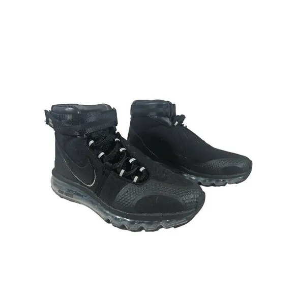☆ Nike Air Max 360 High x Kim Jones Triple Black Hi-tops  Shoes Men's Size 8.5