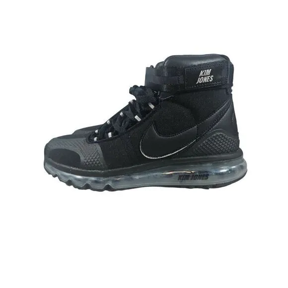 ☆ Nike Air Max 360 High x Kim Jones Triple Black Hi-tops  Shoes Men's Size 8.5