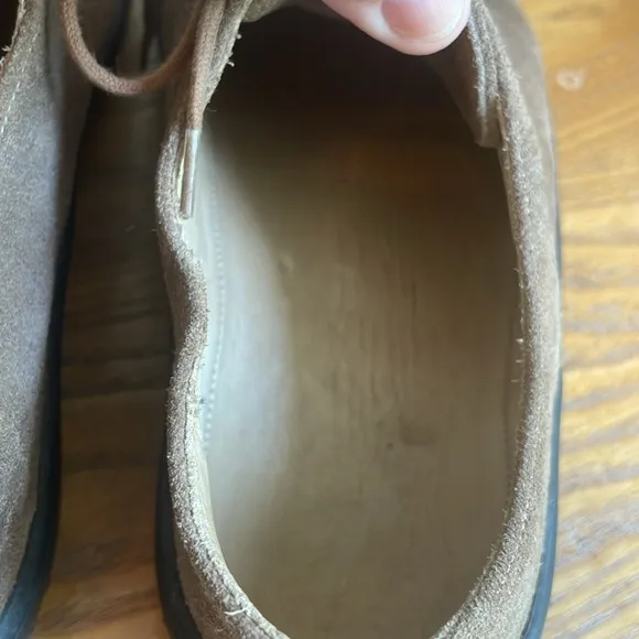 👔 Tan suede, leather lined, barefoot lace up shoes