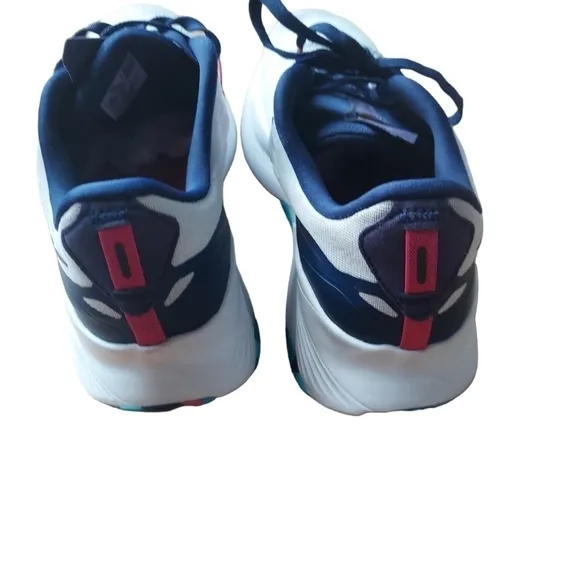 10.5 Saucony PWRrun navy pink gold and gray shoe
