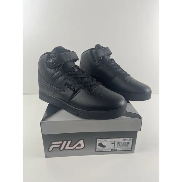[1CM00347-001] NEW IN BOX MEN'S FILA VULC 13 SNEAKERS BLACK BLACK BLACK Size 10