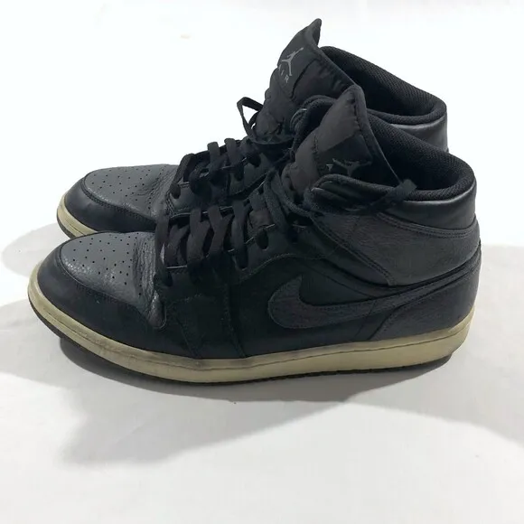 2018 Nike Air Jordan 1 Mid Dark Grey Shadow Dunk Sneakers Shoes 554724-041 Sz 12