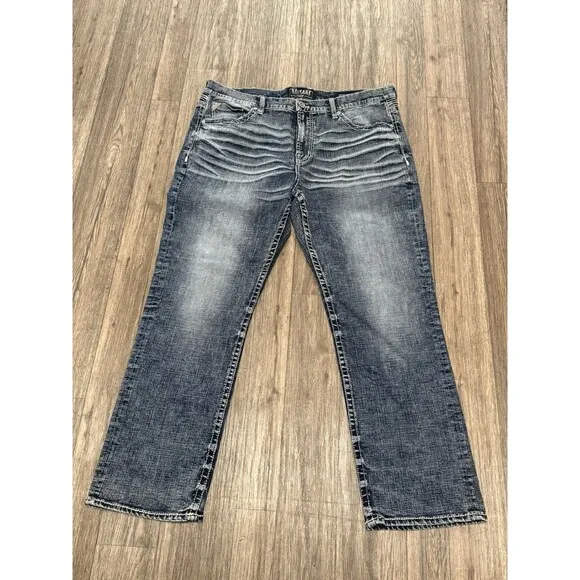 221257 NEW BUCKLE SALVAGE MENS ANARCHY STRAIGHT STRETCH JEANS IN JULY SZ 40