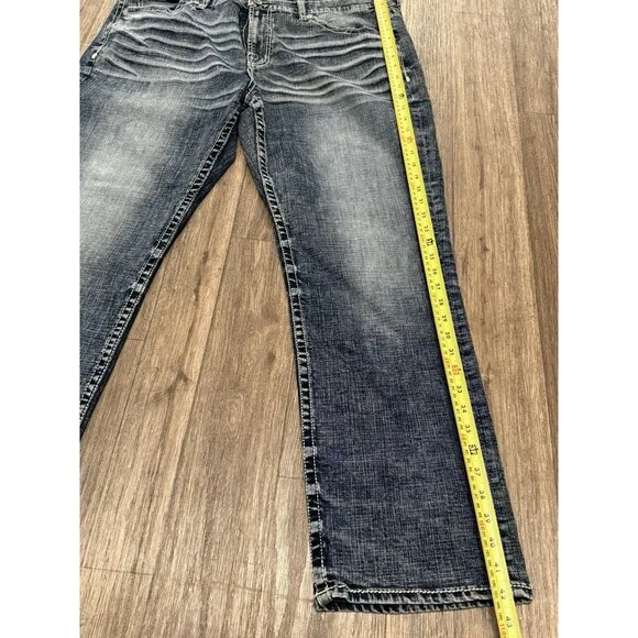 221257 NEW BUCKLE SALVAGE MENS ANARCHY STRAIGHT STRETCH JEANS IN JULY SZ 40