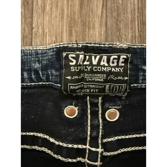 221257 NEW BUCKLE SALVAGE MENS ANARCHY STRAIGHT STRETCH JEANS IN JULY SZ 40