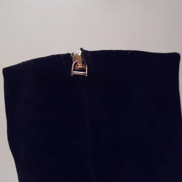 $495 Furla Italy Melany Onyx Black High Knee Riding Suede Casual Boots Shoes