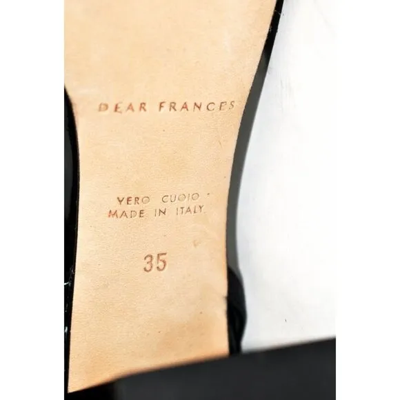 $500 Dear Frances Harlow Ankle Strap Pump PATENT LEATHER BLACK 35 (MF2)