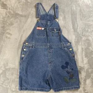 90'S Jerry Leigh Disney Mickey Unlimited Overall Shorts Embroidered Shy Mouse XL