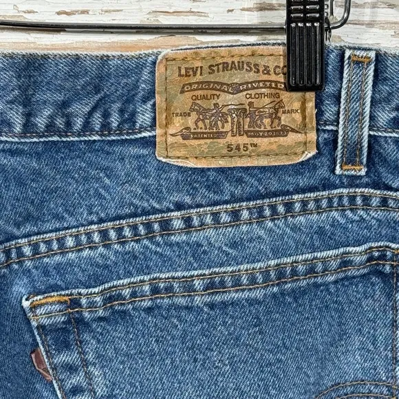 90s Vintage Levi's 545 Jeans Loose Fit Denim Blue Cotton Mens Size W38 L35