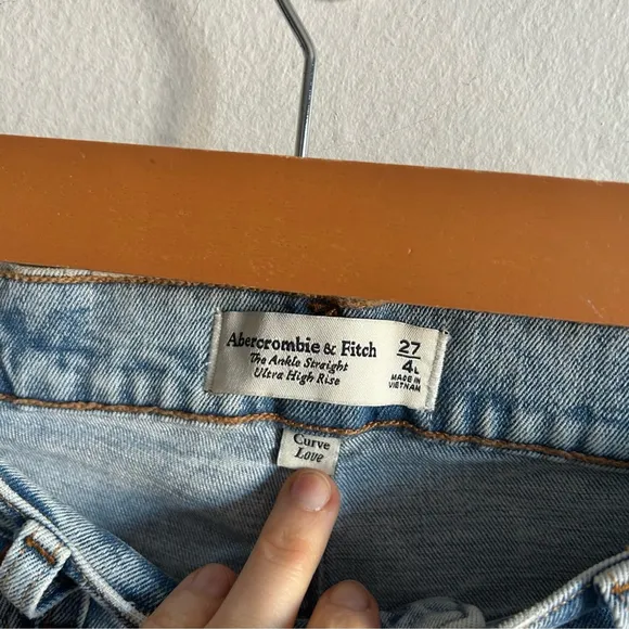Abercrombie &amp; Fitch Sz 27L Curve Love The Ankle Straight Ultra High Rise Jeans