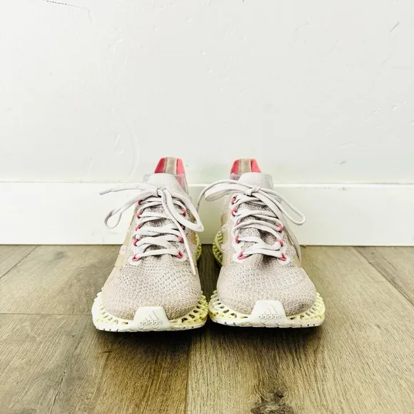 Adidas 4DFWD X STRUNG Beige and Pink Running Shoes Women’s Size 7.5