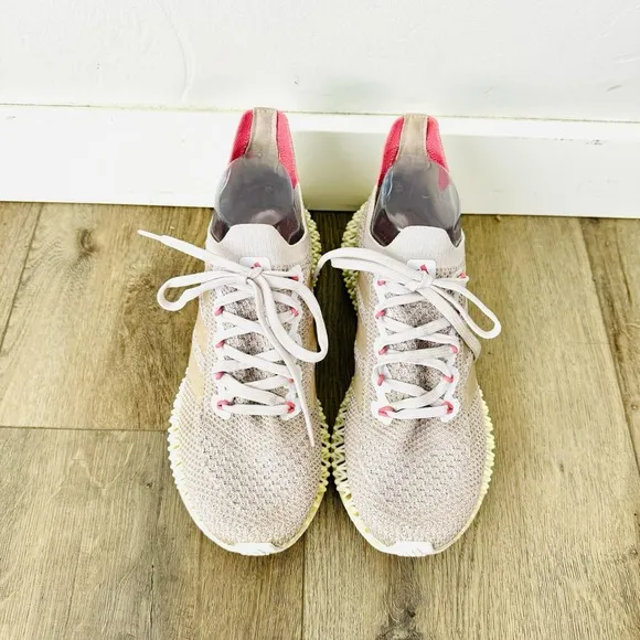 Adidas 4DFWD X STRUNG Beige and Pink Running Shoes Women’s Size 7.5