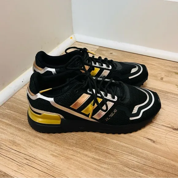 Adidas Big Kids' Originals ZX 750 Black gold size 5