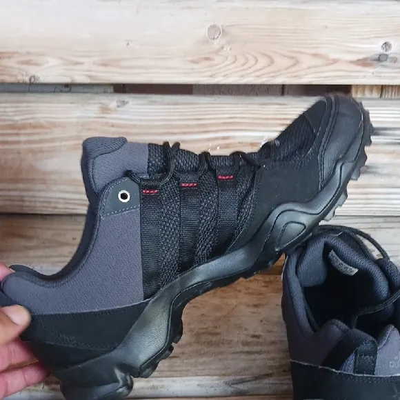 Adidas Black and Red Athletic Shoes with Rugged Design