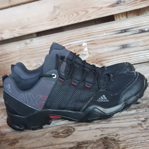 Adidas Black and Red Athletic Shoes with Rugged Design