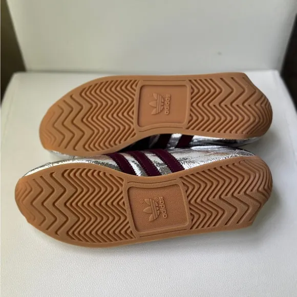 Adidas Country OG Metallic and Maroon Sneakers Retro Style