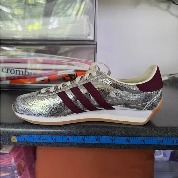 Adidas Country OG Metallic and Maroon Sneakers Retro Style