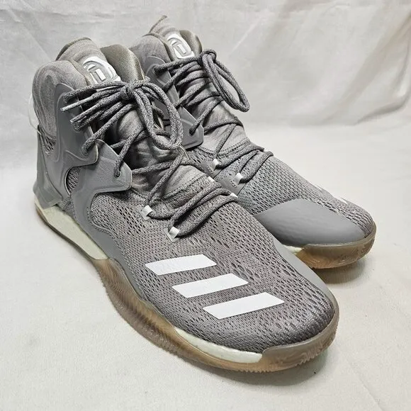 Adidas D Rose 7 Athletic Basketball Gray White Shoes Sneakers Mens Size 14 NEW