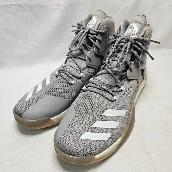 Adidas D Rose 7 Athletic Basketball Gray White Shoes Sneakers Mens Size 14 NEW