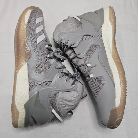 Adidas D Rose 7 Athletic Basketball Gray White Shoes Sneakers Mens Size 14 NEW