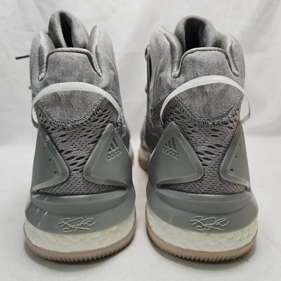 Adidas D Rose 7 Athletic Basketball Gray White Shoes Sneakers Mens Size 14 NEW