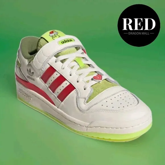 Adidas Dr. Seuss x Forum Low The Grinch Cream White Shoes - Men's Size 11