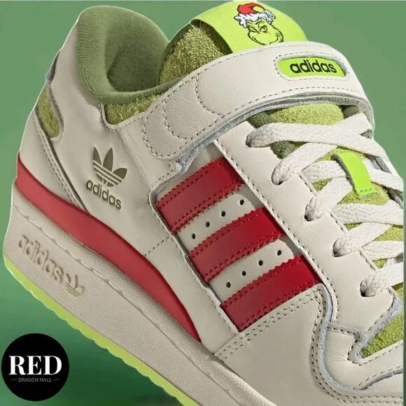 Adidas Dr. Seuss x Forum Low The Grinch Cream White Shoes - Men's Size 11