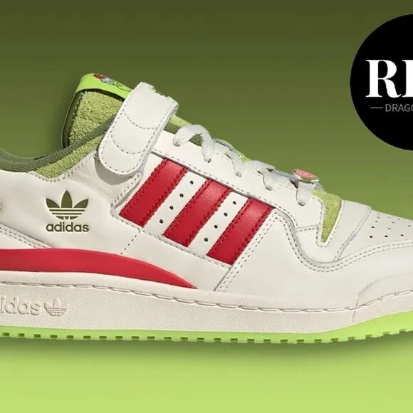 Adidas Dr. Seuss x Forum Low The Grinch Cream White Shoes - Men's Size 11