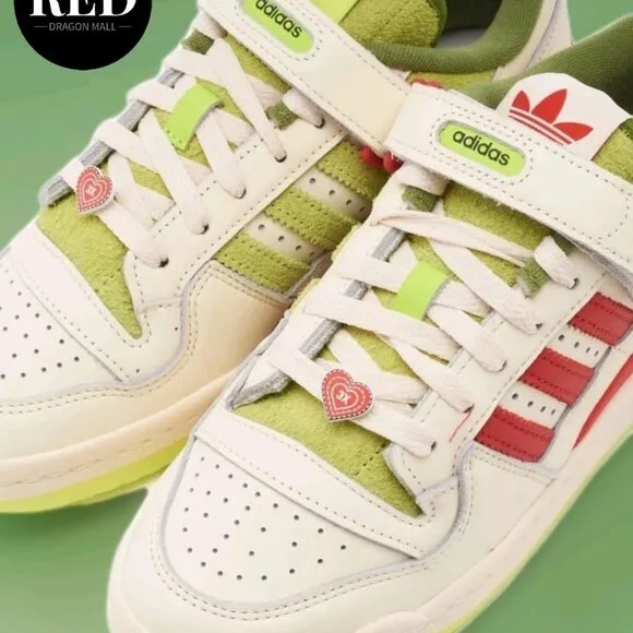 Adidas Dr. Seuss x Forum Low The Grinch Cream White Shoes - Men's Size 11