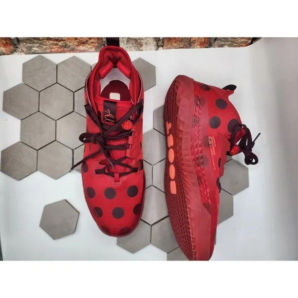 Adidas Harden Vol. 5 Futurenatural Red  Black Polka Dot H68595 Mens Sz 15