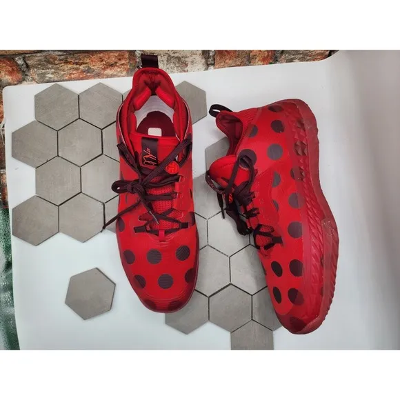 Adidas Harden Vol. 5 Futurenatural Red  Black Polka Dot H68595 Mens Sz 15
