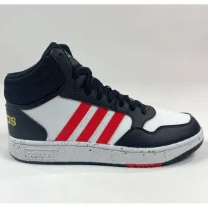Adidas Hoops Mid 3.0 Kids Size 7 White Red Basketball Shoes Sneakers HR0227