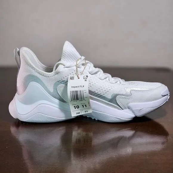 Adidas Impact FLX Training Gym Shoes White Silver Women's 11 GV6767 Weightlift