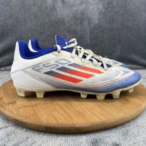 Adidas Mens F50 FG Size 7 Cleats White Blue Soccer Training Pitch Cleats Boots