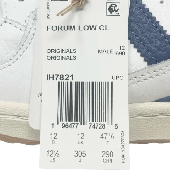 Adidas Men’s Forum Low CL IH7829 Core White / Royal Blue Size 12.5