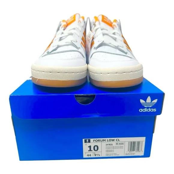 Adidas Men's Forum Low Cl IH7831 White/Black/Orange Gum Size 10