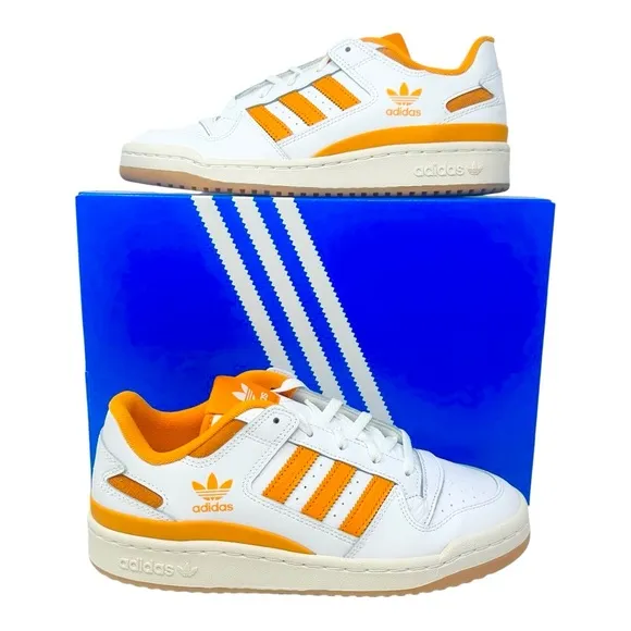 Adidas Men's Forum Low Cl IH7831 White/Black/Orange Gum Size 10