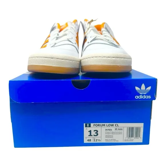 Adidas Men's Forum Low Cl IH7831 White/Black/Orange Gum Size 13