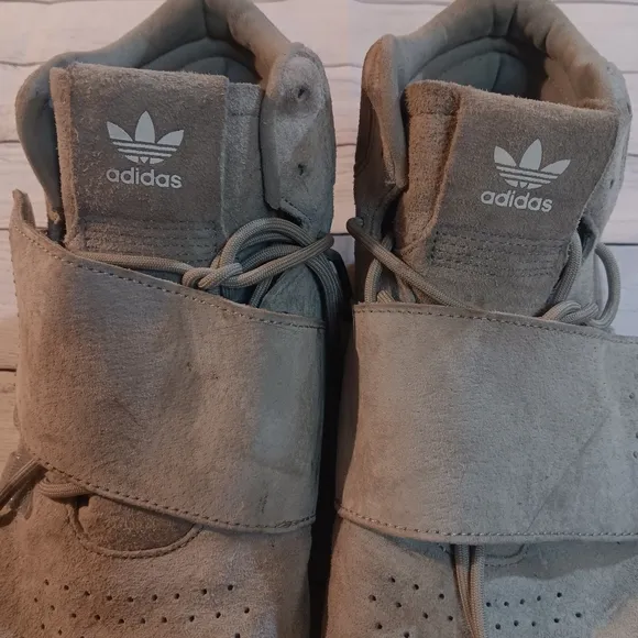 Adidas Mens Tubular Invader Strap Shoes - Gray
