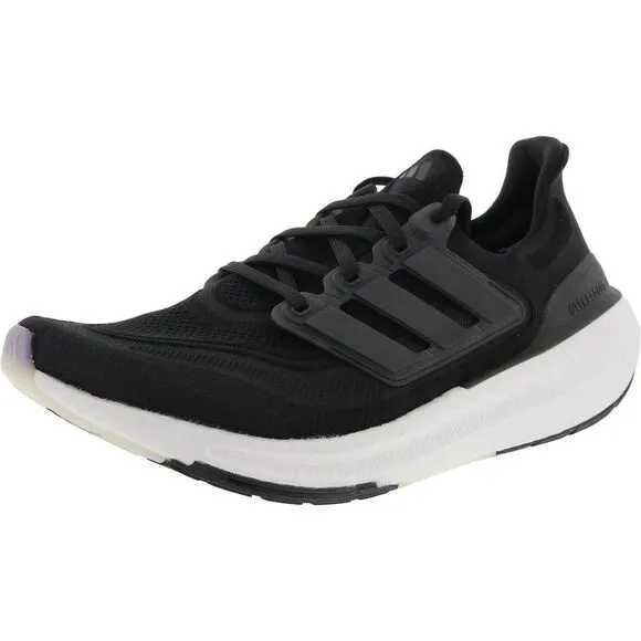 Adidas Mens Ultraboost Light Black Lace-Up Running &amp; Training Shoes New