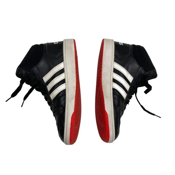 Adidas mid hoops size US 7 big kids lace black &amp; white Kids Hoops Shoes