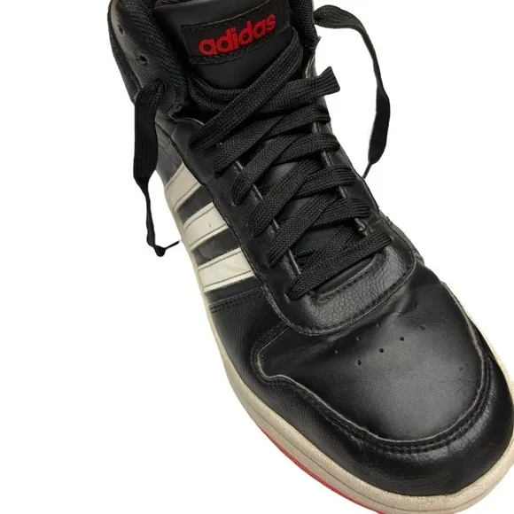 Adidas mid hoops size US 7 big kids lace black &amp; white Kids Hoops Shoes