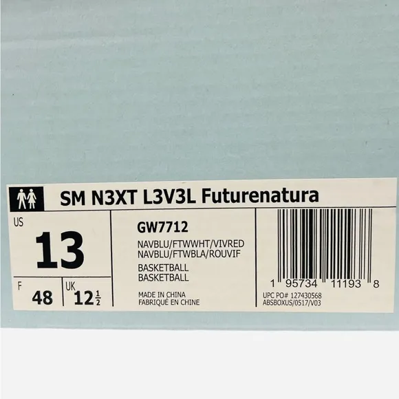 Adidas N3XT L3V3L Futurenatura Blue/White/Red Basketball Shoes GW7712  Size 13